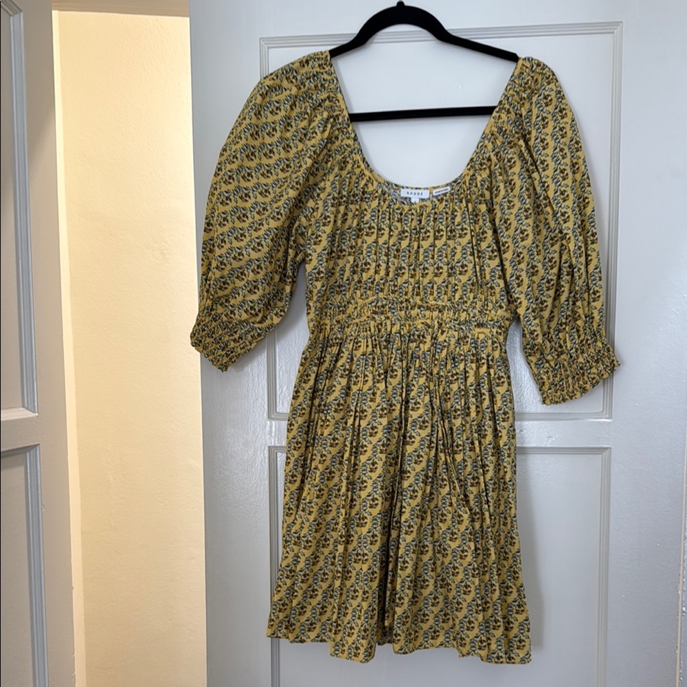 RHODE Yellow Puff Sleeve Sundress - Size Small